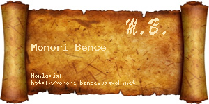 Monori Bence névjegykártya